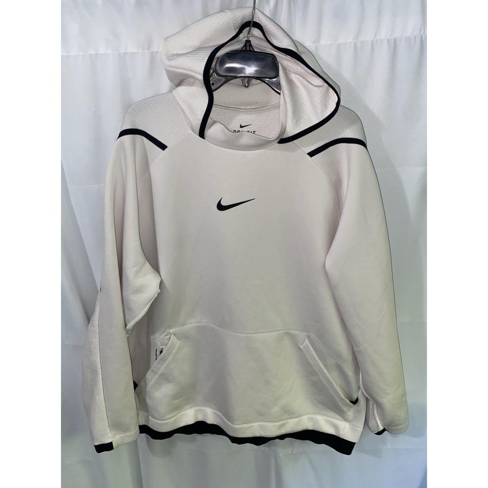 Nike Pro Dri-FIT Pullover Hoodie Hooded Sweatshirt Mens 2XL Cream BV5572-030